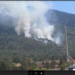 Un momento del incendio cuya autoría ha sido esclarecida