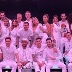 Neymar, en su fiesta de cumpleaños junto a sus compañeros del PSG.