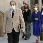 El presidente de la Generalitat, Quim Torra, a su llegada a la reunión semanal del gobierno catalán.