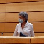 La administradora provisional única para la Corporación RTVE, Rosa María Mateo, antes de su comparecencia periódica ante la Comisión Mixta de Control Parlamentario de la Corporación RTVE y sus sociedades