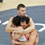 Bassas, Benite y Apic celebran la clasificación del San Pablo Burgos para semifinales