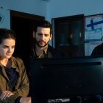 En la imagen, María Romero, Fran Perea y Óscar Zafra en un momento de la investigación