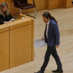 El Vicepresidente primero del Gobierno y Ministro de Derechos Sociales y Agenda 2030, Pablo Iglesias, en el Senado
