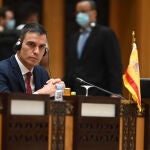 El presidente del Gobierno, Pedro Sánchez, durante su participación en la cumbre internacional sobre el Sahel