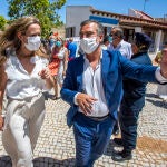 En el Puente Internacional del Guadiana, la delegada de la Junta en Huelva, Bella Verano, asiste a la ceremonia simbólica de apertura de la frontera España-Portugal