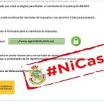 Reproducción de la web falsa que nada tiene que ver con Hacienda