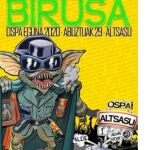 Cartel de la convocatoria de este año en el que se representa a un gremli con tricornio i los lemas "iros de aquí"