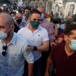 El presidente de Vox, Santiago Abascal en un mitin electoral en Lugo el pasado viernes
