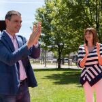 El presidente del Gobierno central, Pedro Sánchez, y la candidata socialista a Lehendakari, Idoia Mendia, en un acto electoral en BilbaoPSE05/07/2020