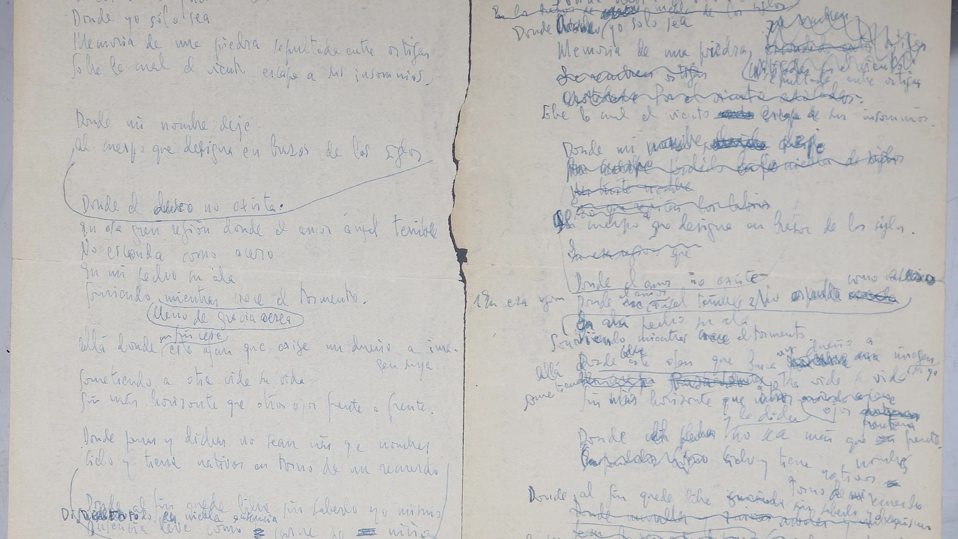 El manuscrito original de "Donde habite el olvido", de Luis Cernuda