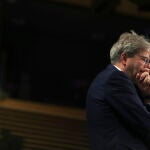 El comisario europeo de Economía, Paolo Gentiloni, en la sede de la UE en Bruselas