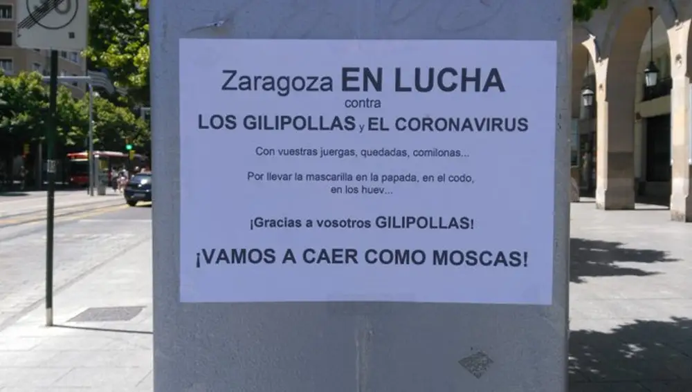 Cartel aparecido en el Canal Humor de Telegram