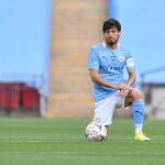 David Silva con el Manchester City.