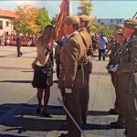 Ana Belén Alonso, hace cuatro años, en León durante una jura de bandera para civiles, "algo muy emocionante que te involucra con los valores de tu país", recuerda de aquella experiencia
