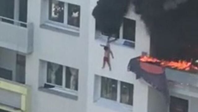 Rescate de dos niños en Grenoble durante un incendio