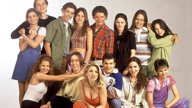 Algunos de los jóvenes intérpretes de "Al salir de clase"
