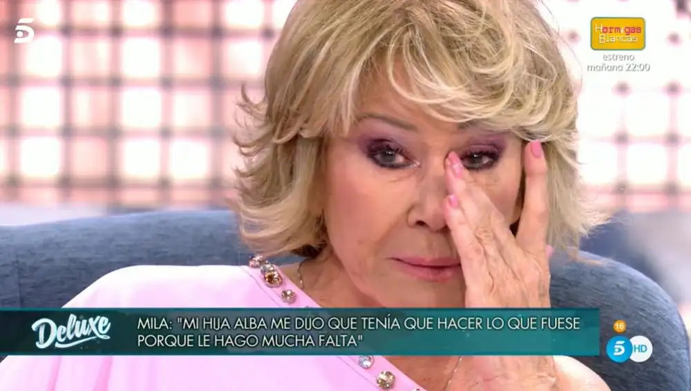 Mila Ximénez rompe a llorar en el 'Deluxe'