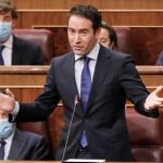 El secretario general del PP, Teodoro García Egea, interviene durante una sesión plenaria en el Pleno del Congreso.