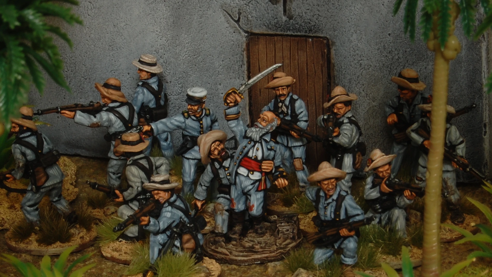 Vara de Rey en El Caney, 1898 Miniaturas, 28 mm. Piezas pintadas por Javier Gómez «El Mercenario»