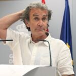El director del Centro de Alertas y Emergencias Sanitarias, Fernando Simón, en la rueda de prensa para analizar la evolución de la pandemia