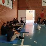 Inmigrantes acogidos en el pabellón Paquillo Fernández