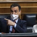 El presidente del Gobierno compareció ayer en el Congreso de los Diputados para dar cuenta del contenido del Consejo Europeo en el que se aprobaron los 140.000 millones de euros en ayudas para España29 JULIO 2020;PSOE;UE;Pool29/07/2020