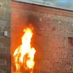 Arde la iglesia de San Martín, en Plasencia