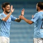 David Silva con el Manchester City.