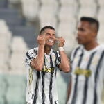 Cristiano Ronaldo se lamenta en el partido de octavos de la Champions contra el Olympique de Lyon