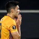 Raúl Jiménez, después de fallar el penalti