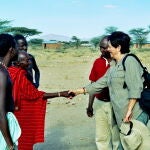Llegada a la reserva nacional Masái Mara es una zona de la sabana protegida en el sudoeste de Kenia,