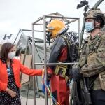 La ministra de Defensa, Margarita Robles, visita el Mando de Ingenieros del Ejército de Tierra, ubicado en el acuartelamiento General Arroquia de Salamanca