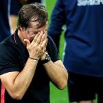 Lopetegui llora después de proclamarse campeón de la Liga Europa
