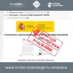 "Malware" que suplanta al Ministerio de Trabajo y Economía Social. Fuente: Incibe