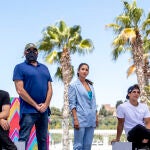 De izda. a dcha., Luis Tosar, Daniel Calparsoro, Carolina Yuste y Miguel Herrán en el Muelle Uno de Málaga