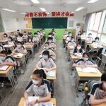 Un colegio de Wuhan, en China