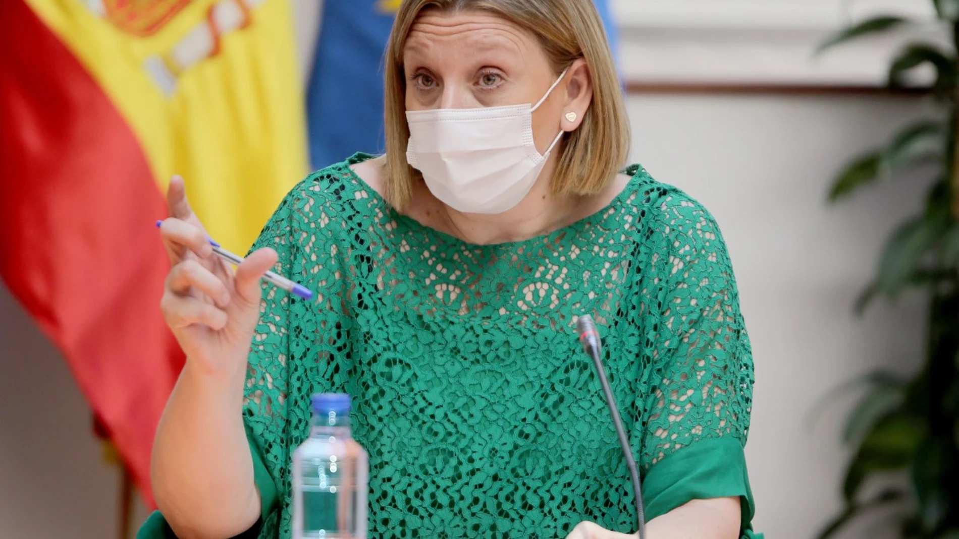 La consejera de Familia e Igualdad de Oportunidades, isabel Blanco, explica las ayudas