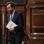 El portavoz de Vox en el Congreso de los Diputados, Iván Espinosa de los Monteros, tras su intervención
