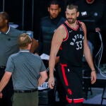 Marc Gasol, en su último partido con los Raptors