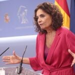 La ministra de Hacienda, María Jesús Montero, en el Congreso de los Diputados