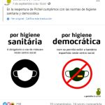 Un centro social sugiere no llevar mascarilla con la bandera de España