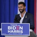 Performer Ricky Martin speaks during a Hispanic Heritage Month event featuring Democratic presidential candidate former Vice President Joe Biden, Tuesday, Sept. 15, 2020, at Osceola Heritage Park in Kissimmee, Fla. (AP Photo/Patrick Semansky)