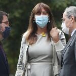 Laura Borras, junto al entonces vicepresdiente de la Generalitat, Pere Aragonès y al ya ex presidente Quim Torra, el día de la vista del recurso contra la condena por desobediencia de este último