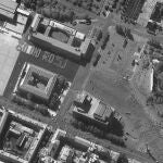 Maxar Technologies muestra el ensayodel desfile militar en la plaza Il Sung Square en Pyongyang