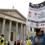 Manifestación demilitares ante el Congreso en septiembre de 2020