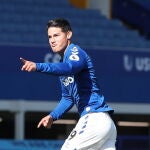 James Rodríguez con el Everton.