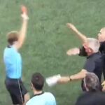 Víctor Valdés, en el momento de su expulsión con el Horta