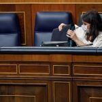 MADRID, 23/09/2020.- La ministra de Igualdad, Irene Montero, durante la sesión de control al Gobierno este miércoles en el Congreso. EFE/ Emilio Naranjo