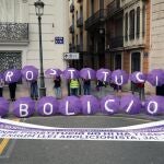 El Front Abolicionista durante una concentración en Valencia para exigir una ley que acabe "con el sistema prostitucional"