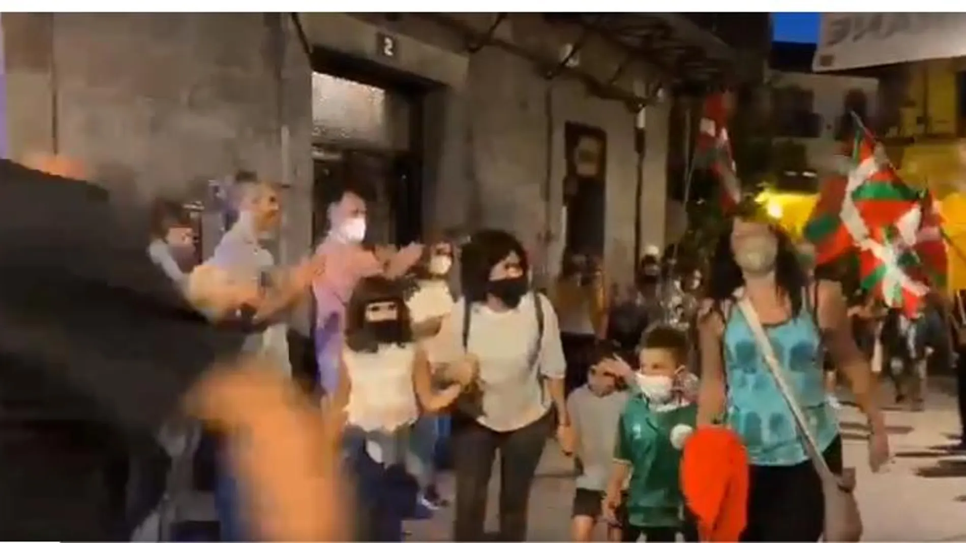 Un momento del recibimiento a Baquedano celebrado esta tarde en Hernani